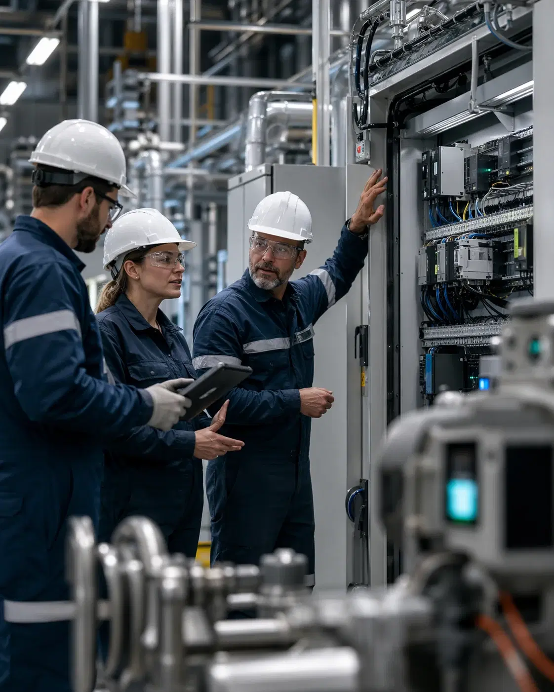Technical team deploying an industrial IoT solution